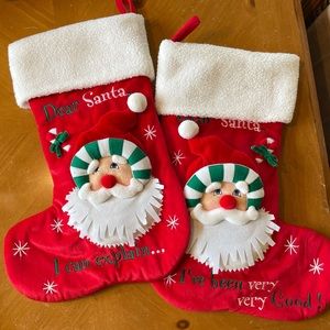 Santa stockings with matching tree skirt